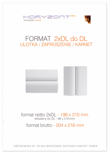 zaproszenie - karta 2xDL, składane do DL (99 x 420 mm), druk dwustronny, kreda 350 g, bez folii  500 sztuk