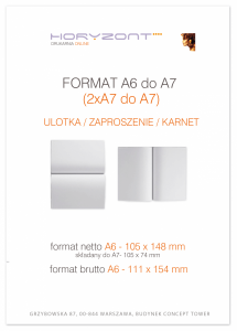 ulotka A6 składana do A7, druk pełnokolorowy obustronny 4+4, na papierze kredowym, 250 g, 50 sztuk 