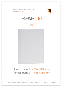 plakat B1 z projektem, druk pełnokolorowy jednostronny 4+0, na papierze kredowym, 130 g - 1000 sztuk