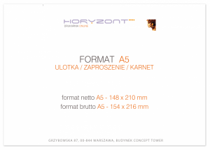 zaproszenie A5 - 148 x 210 mm, druk dwustronny, kreda 350 g, bez folii 125 sztuk