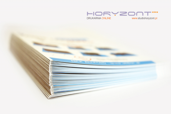 ulotka A5, druk pełnokolorowy obustronny 4+4, na papierze offsetowym 170 g, 125 sztuk