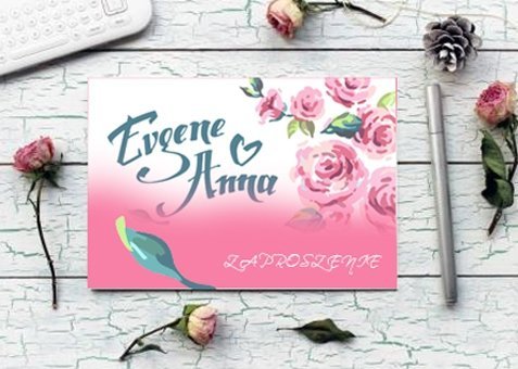 zaproszenie - karta A5, składana do A6, druk dwustronny, kreda 350 g, bez folii 175 sztuk
