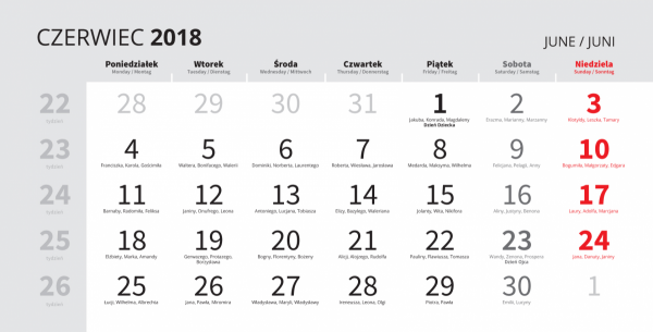 Kalendarz trójdzielny EKOLINE (płaski) bez koperty, druk jednostronny kolorowy (4+0), podkład - karton 300 g, 3 białe bloki, okienko - 400 sztuk
