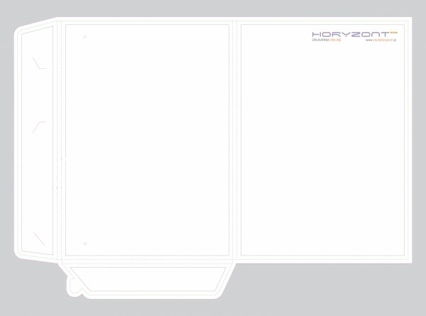Szablon teczki Ekono Korona Hit 216 x 303 mm, jednobigowy lub dwubigowy. Plik pdf do pobrania.