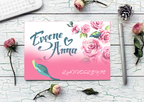 zaproszenie - karta 2xDL, składane do DL (99 x 420 mm), druk dwustronny, kreda 350 g, bez folii  75 sztuk