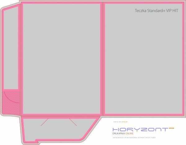 Szablon teczki Standrad+ VIP HIT 376 x 484 mm, dwubigowy. Plik pdf do pobrania.