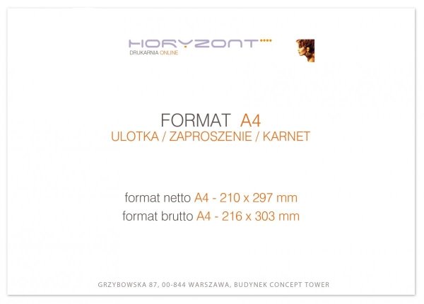papier firmowy A4 składany do DL-C, druk pełnokolorowy obustronny 4+4, na papierze offset 150g, 1500 sztuk 