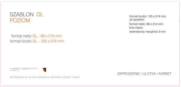 ulotka DL, druk pełnokolorowy obustronny 4+4, na papierze offsetowym 120 - 170 g, 125 sztuk   