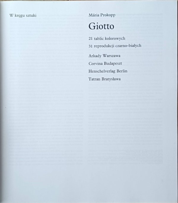 Maria Prokopp  Giotto [W kręgu sztuki] - strona tytułowa