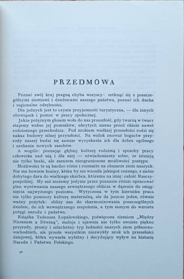 Tadeusz Łopalewski • Między Niemnem A Dźwiną. Ziemia Wileńska I Nowogródzka  - przedmowa