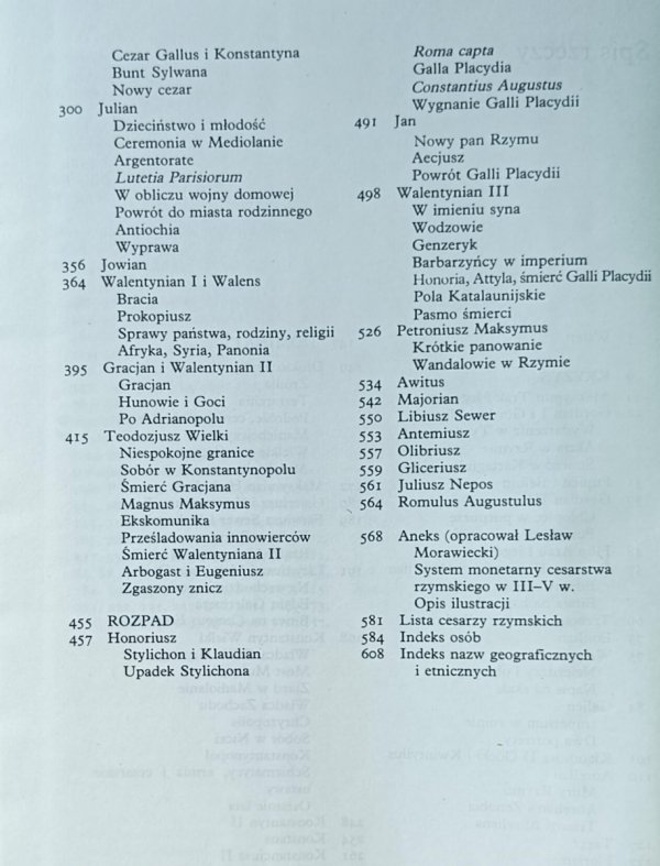 Aleksander Krawczuk - Poczet cesarzy rzymskich. Dominat - spis treści