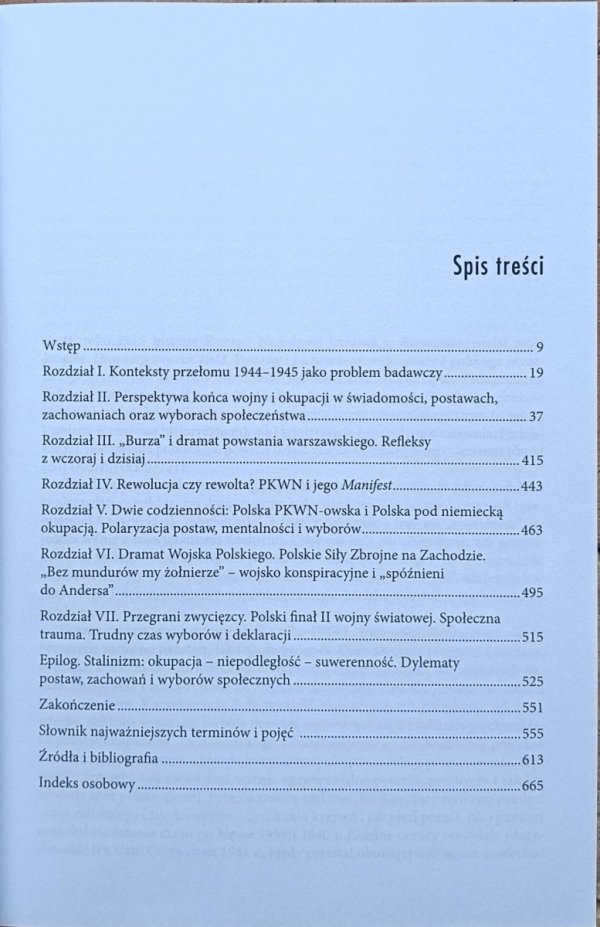 Jacek Chrobaczyński Konteksty przełomu 1944-1945 - spis treści