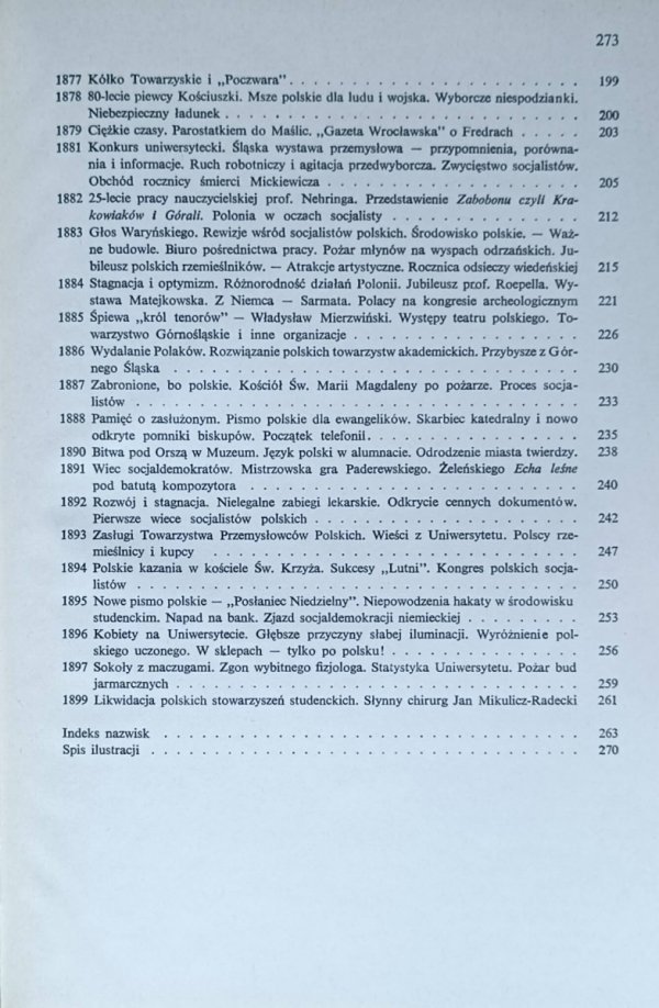 Andrzej Zieliński • Wrocławskie aktualności sprzed lat. Z prasy XIX-wiecznej - spis treści