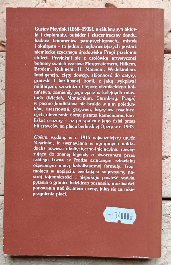 Gustav Meyrink  Golem - okładka 