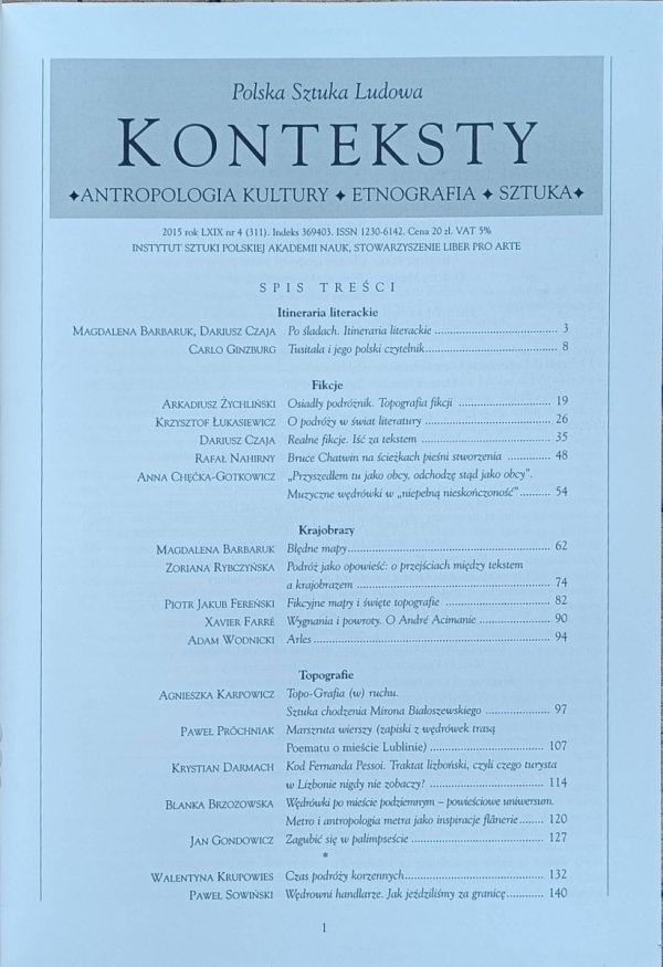 Konteksty 4/2015 (311) - Itineraria