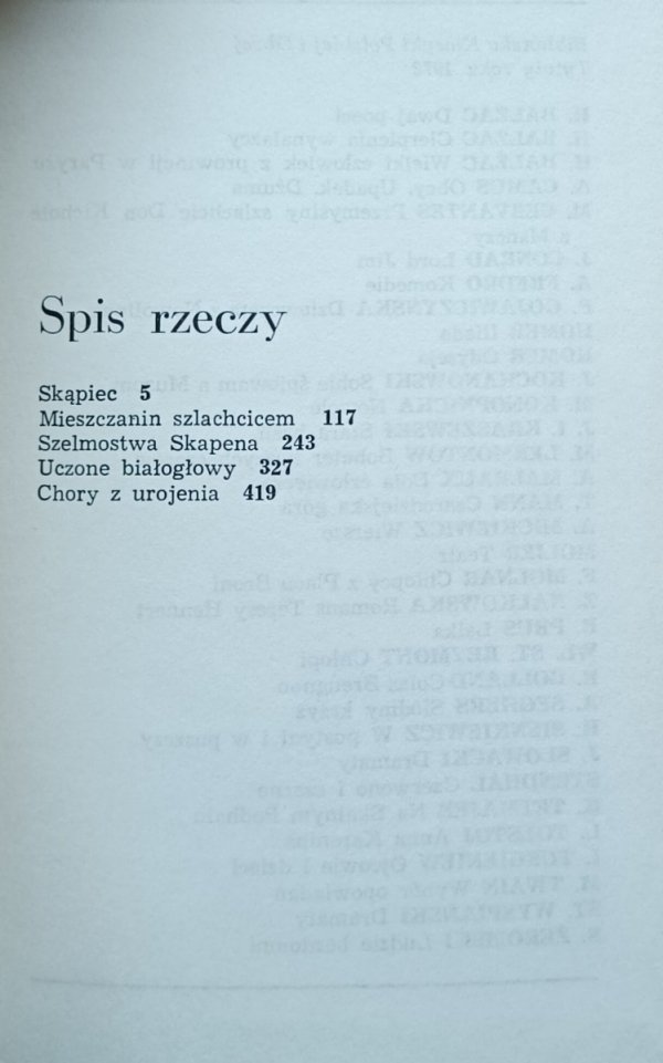 Molier • Teatr [komplet] - spis treści
