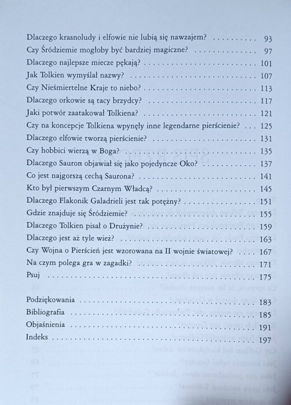David Colbert  Magiczny świat Władcy Pierścieni. Mity, legendy i fakty leżące u źródeł arcydzieła - spis treści