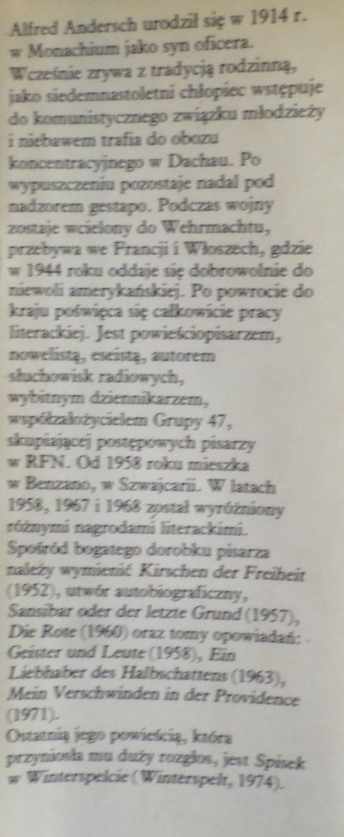 Alfred Andersch Spisek w Winterspelcie