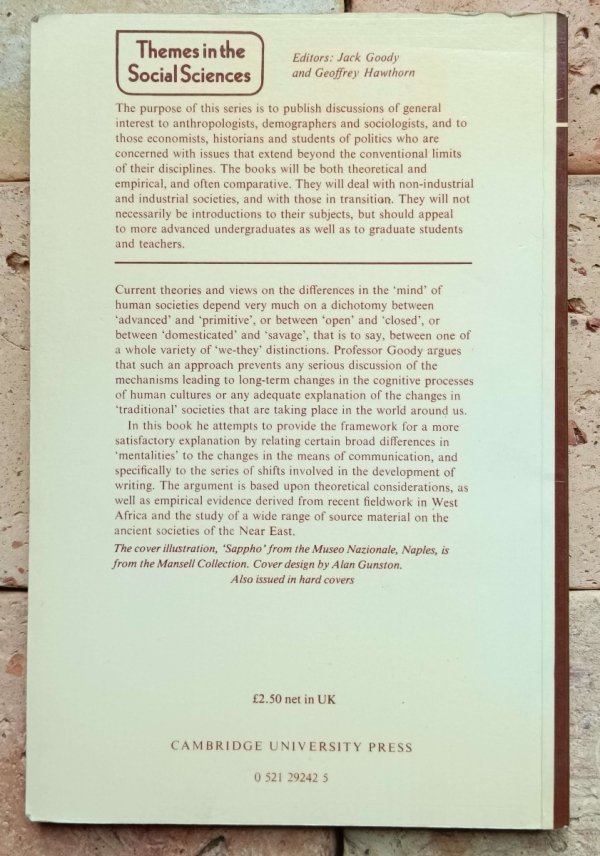 Jack Goody - The Domestication Of The Savage Mind - okładka