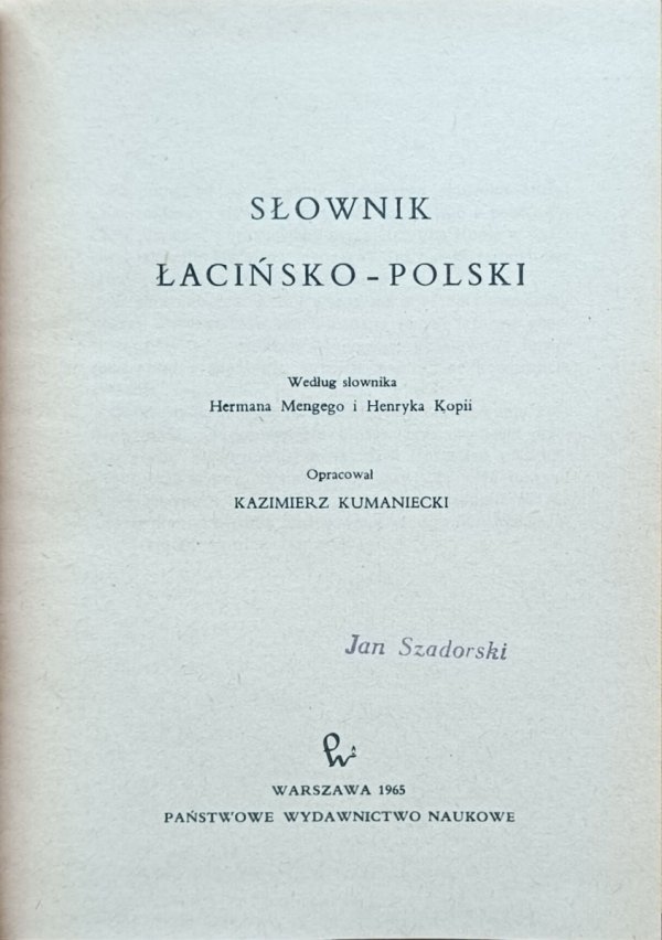  Kazimierz Kumaniecki - Słownik łacińsko-polski 