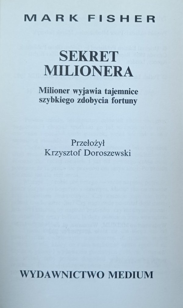 Mark Fisher Sekret milionera
