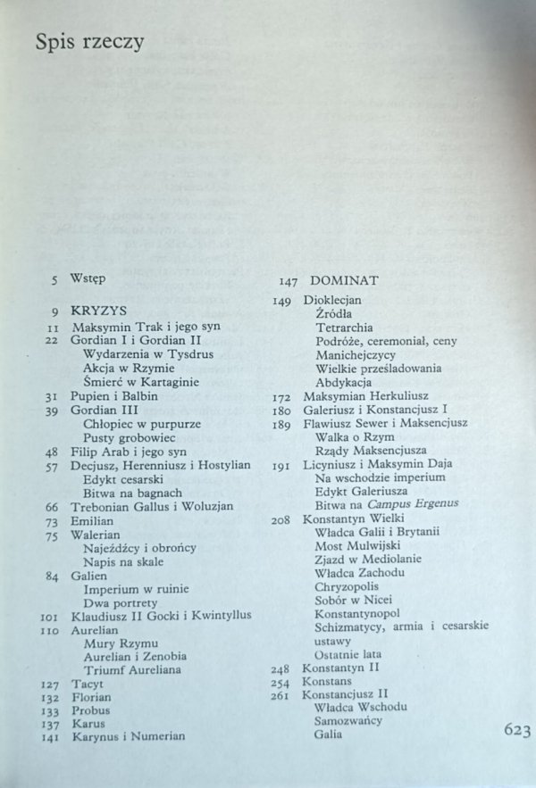 Aleksander Krawczuk - Poczet cesarzy rzymskich. Dominat - spis treści