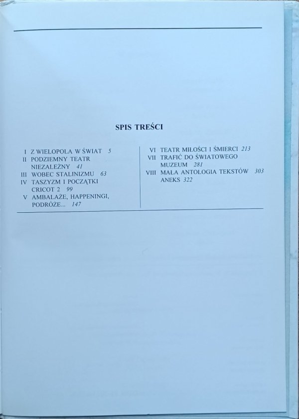 Krzysztof Pleśniarowicz • Kantor | A to Polska właśnie - spis treści