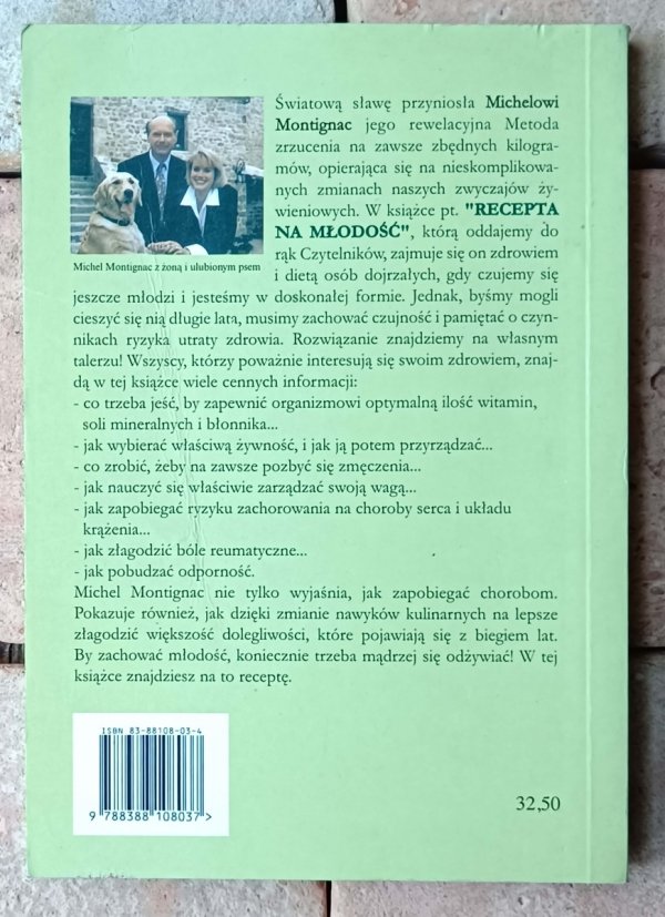 Michel Montignac • Recepta na młodość - okładka