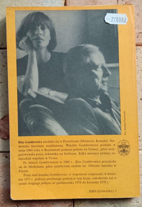 Rita Gombrowicz - Gombrowicz w Argentynie. Świadectwa i dokumenty 1939-1963 - okładka