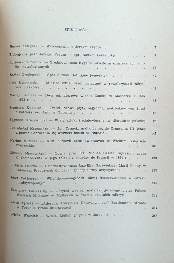 Zabytkoznawstwo i konserwatorstwo XVII [złotnicy lwowscy, sztuka średniowieczna, Zamek w Malborku]