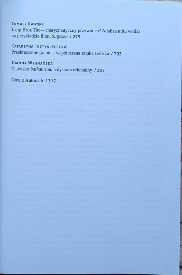 Poznać Bałkany  Historia - polityka - kultura - spis treści