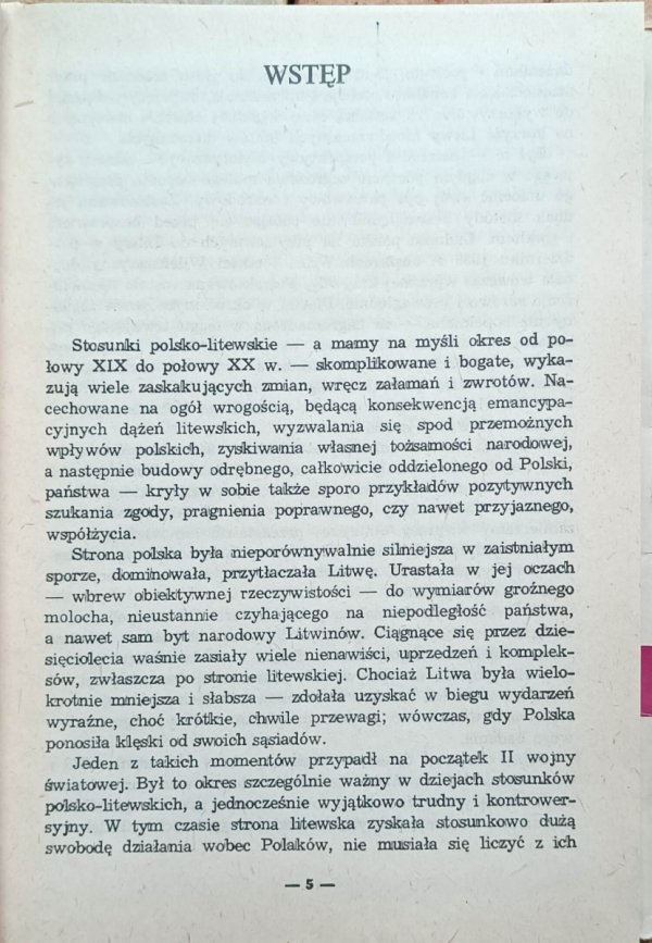 Piotr Łossowski - Litwa a sprawy polskie 1939-1940 - wstęp