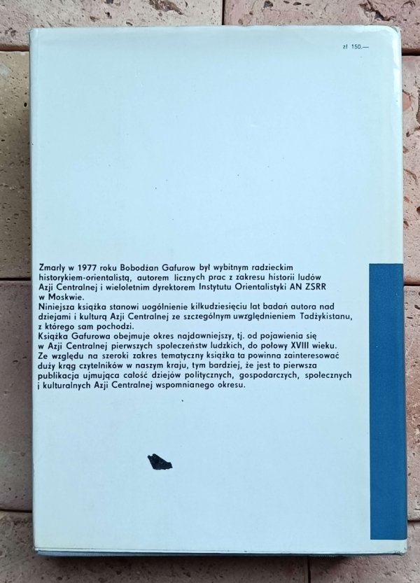 Bobodżan Gafurow Dzieje i kultura ludów Azji Centralnej - okładka