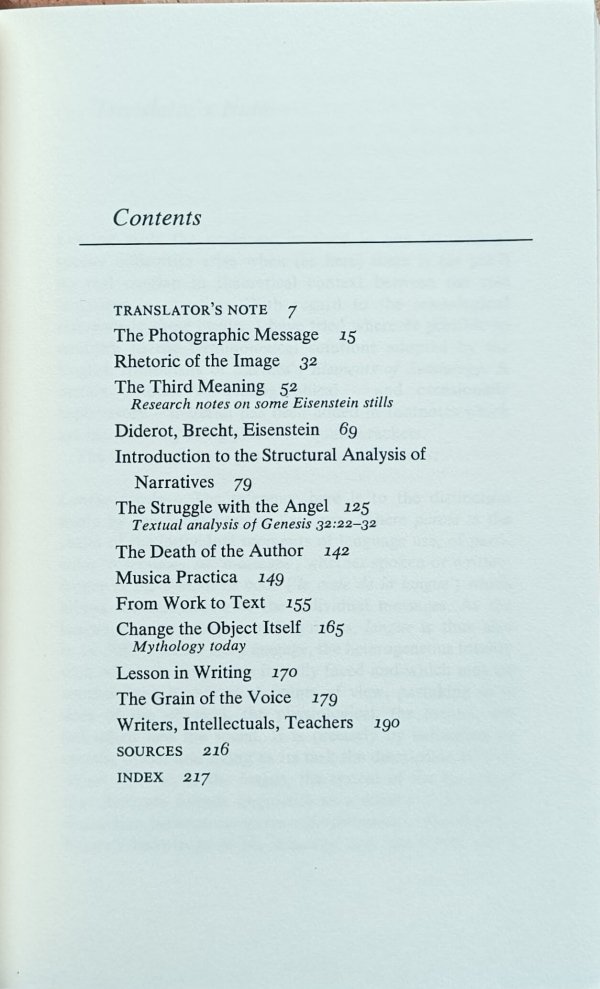 Roland Barthes - Image Music Text