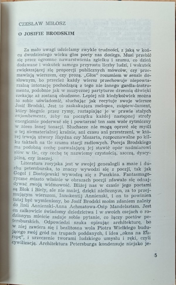 Josif Brodski - 82 wiersze i poematy [Stanisław Barańczak, Czesław Miłosz] - przedmowa