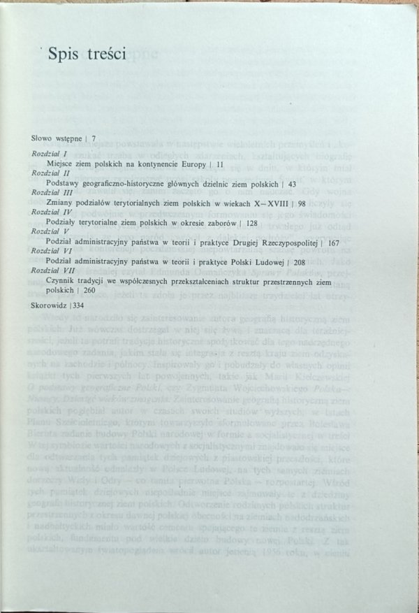 Andrzej Piskozub - Dziedzictwo polskiej przestrzeni. Geograficzno-historyczne podstawy struktur przestrzennych ziem polskich - spis treści