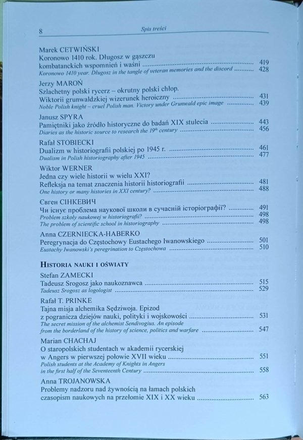 Andrzej Stroynowski • Historia na źródłach oparta. Studia ofiarowane Tadeuszowi Srogoszowi - spis treści
