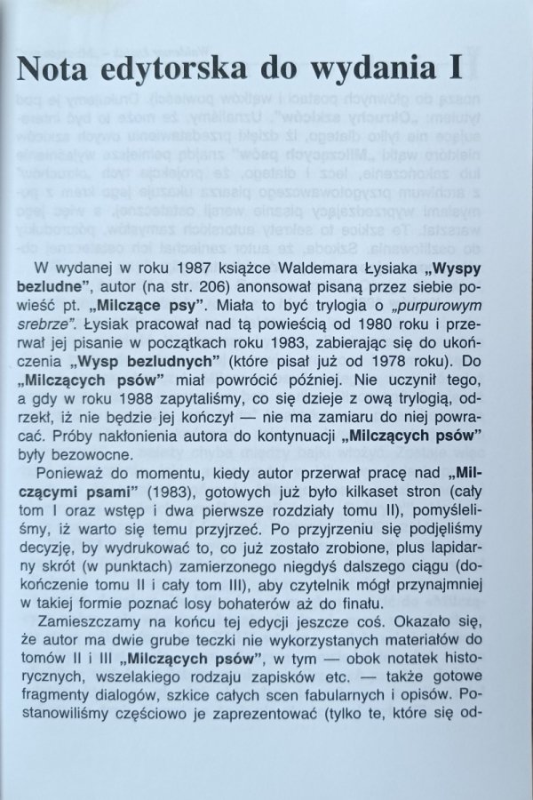 Waldemar Łysiak  Milczące psy