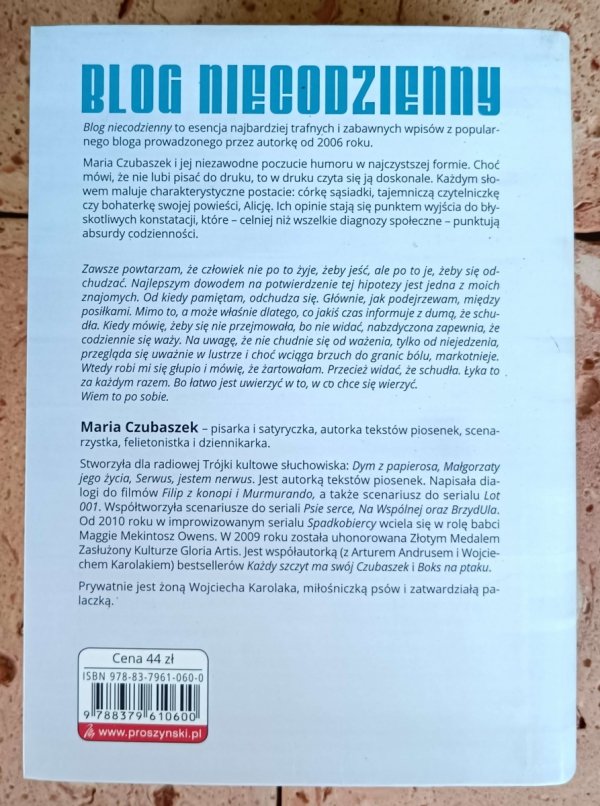 Maria Czubaszek - Blog niecodzienny - okładka