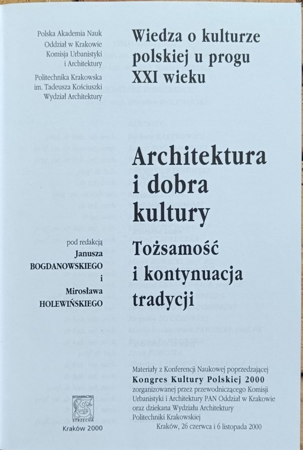 Janusz Bogdanowski - Architektura i dobra kultury