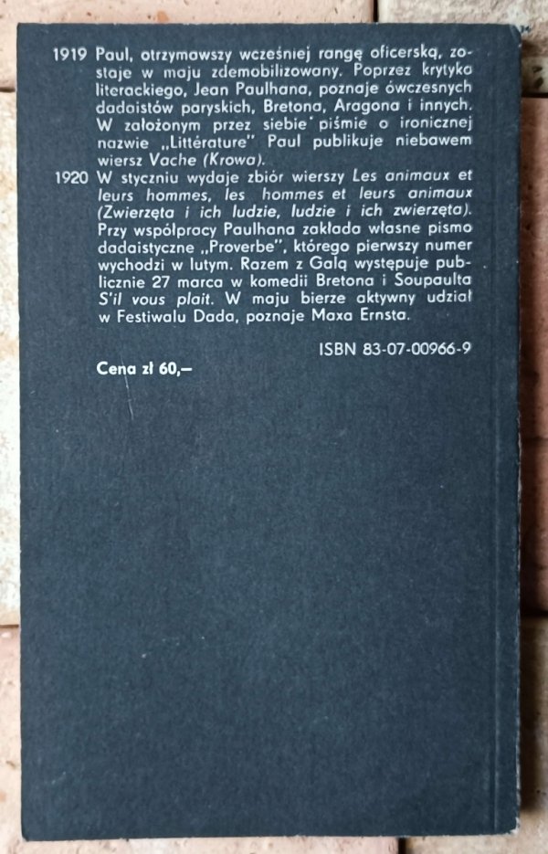 Józef Waczków • Paul Eluard - okładka