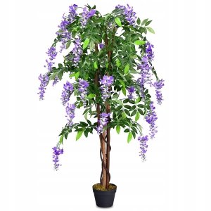 Sztuczna roślina drzewo z kwiatami wisteria 150cm