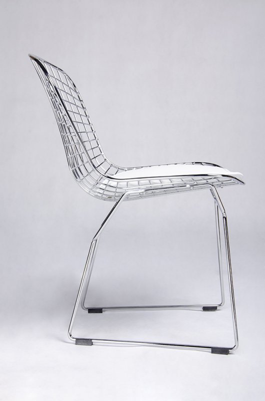 Krzesło NET SOFT chrom - biała poduszka, metal