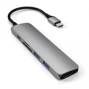 Satechi Multiport HDMI V2 USB-C HUB - HDMI / USB 3.0 / USB-C(PD) / microSD / SD Space Gray