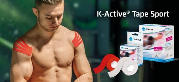 K-Active Kinesiology Tape Sport Biały 5 cm/5 m (Nitto)