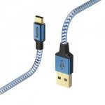 Kabel ładujący/data Reflected - odblaskowy USB Typ-C - USB-A 1.5m niebieski - Hama