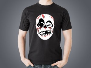 Koszulka czarna personalizowana Halloween face - Studioix.pl