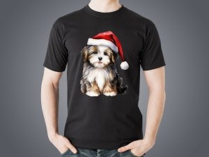 Koszulka czarna personalizowana Świąteczny Hawańczyk - Studioix.pl