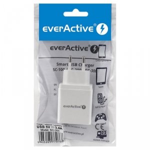 Ładowarka Usb Sieciowa Everactive Sc-300 3Gn. 5V/3.4A