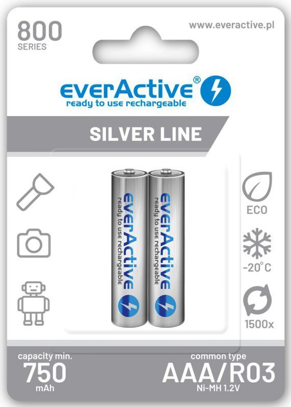 R03 Akumulator 2Bl Everactive 800 Silver Line
